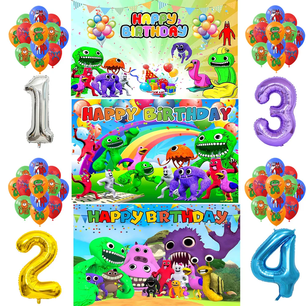 

Gardened of Banban Birthday Party Theme Decoration Garden Balloon Banner Baby Shower Photography Prop Background Children Gift