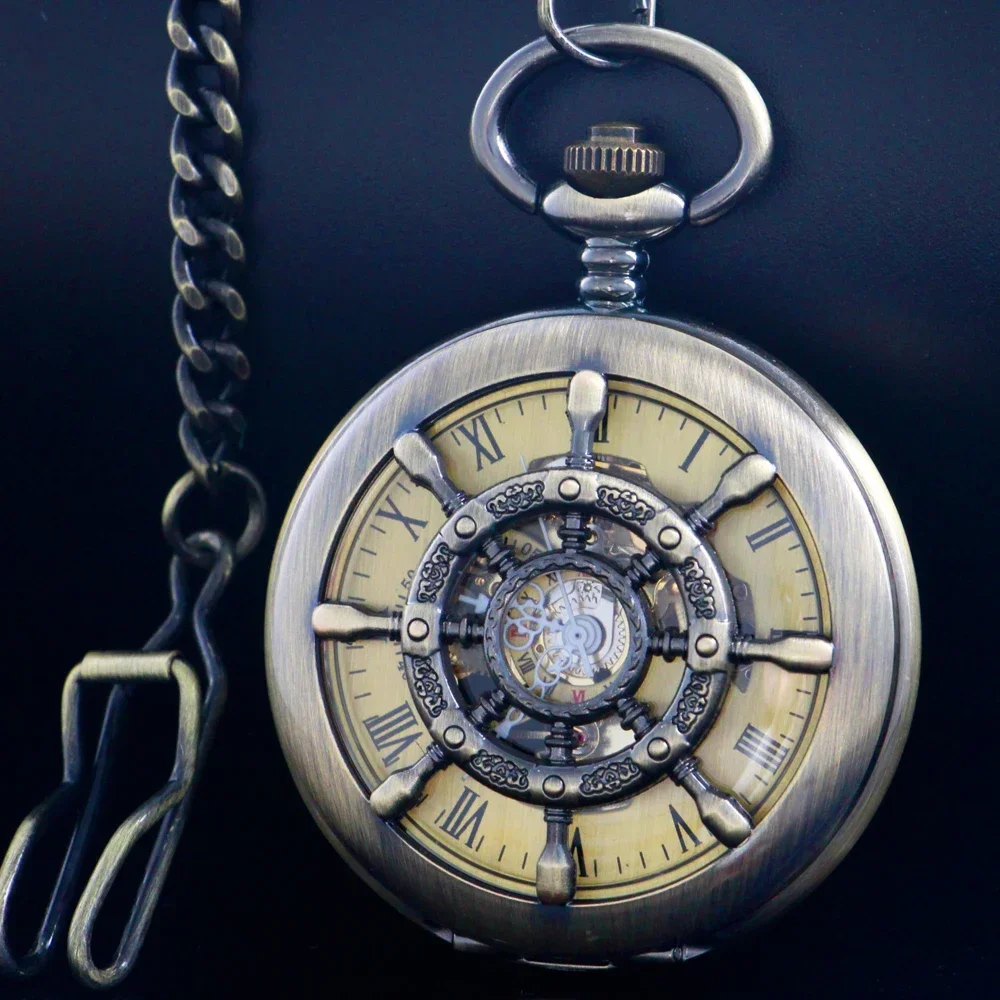 

NEW Mens Antique Mechanical Hand Wind Pocket Watches Steampunk Men's Gentleman Gift Pendant Watch PJX1711