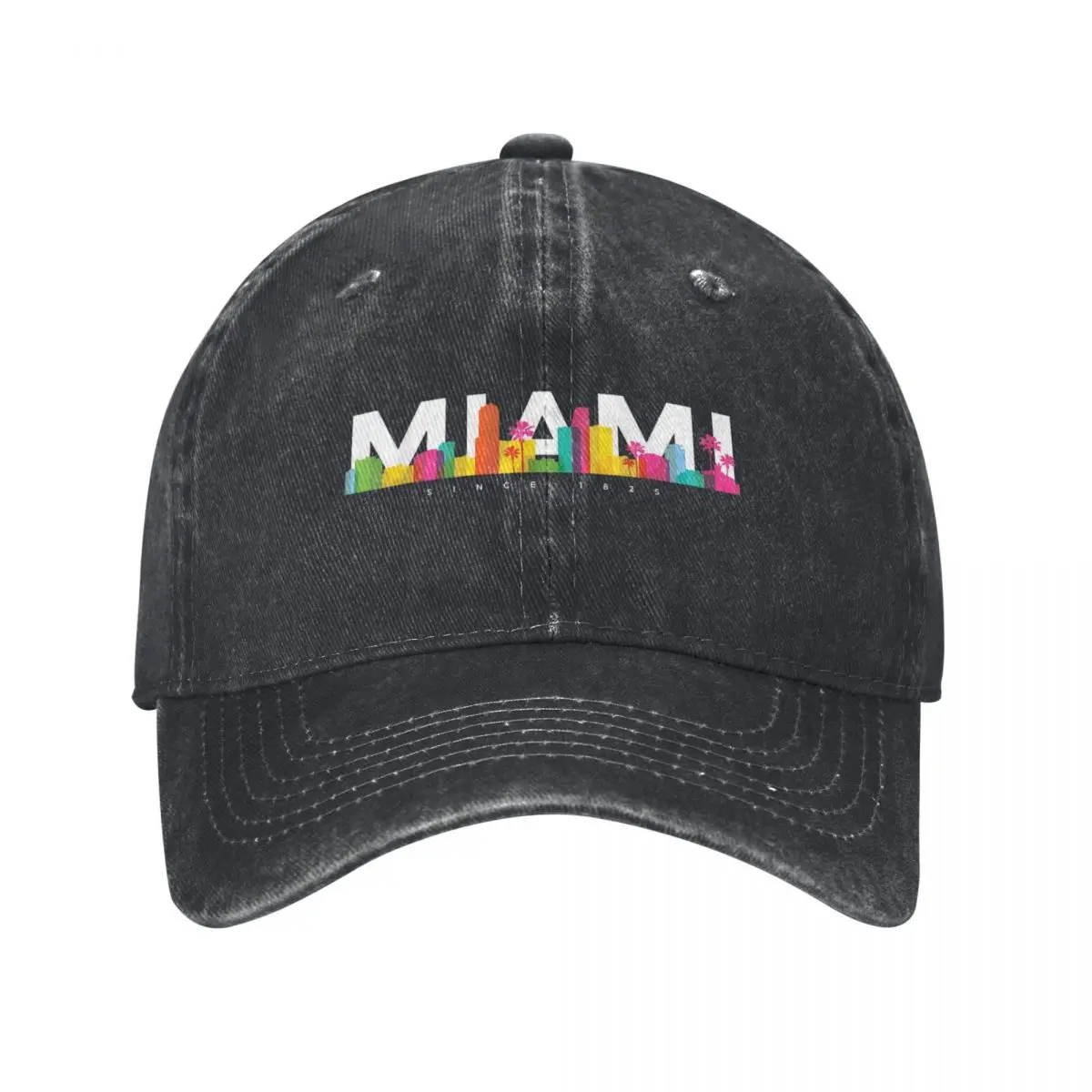 Miami Skyline Vintage Florida Baseball Caps Vintage Distressed Cotton USA Seaside City Snapback Hat Men Women Outdoor Running