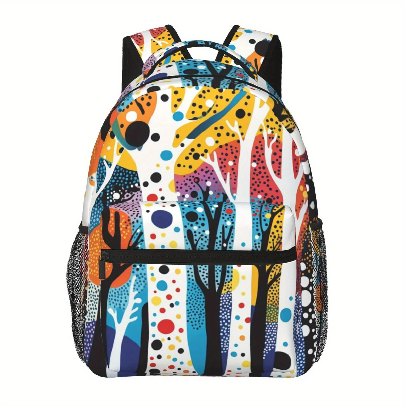 Youth Campus Student Backpack Colorful Forest Fantasy World Patterns Large Capacity Back Waist Protection