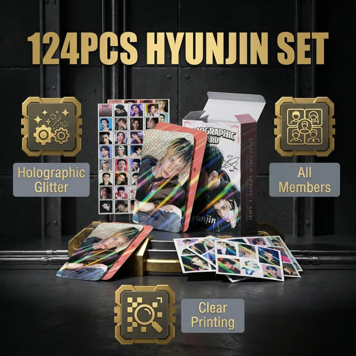 

Набор фотокарточек K-pop Stray Kids с принтом HYUNJIN, декоративные карточки для фанатов SKZ, для настольного декора и ежедневного украшения