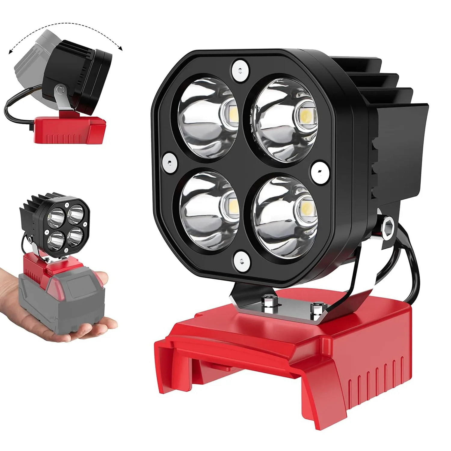 LED Work Light for Milwaukee M18 18V Battery, 40W 6000LM Flashlight, LED Flood Light, 18V Battery Cordless Work Light