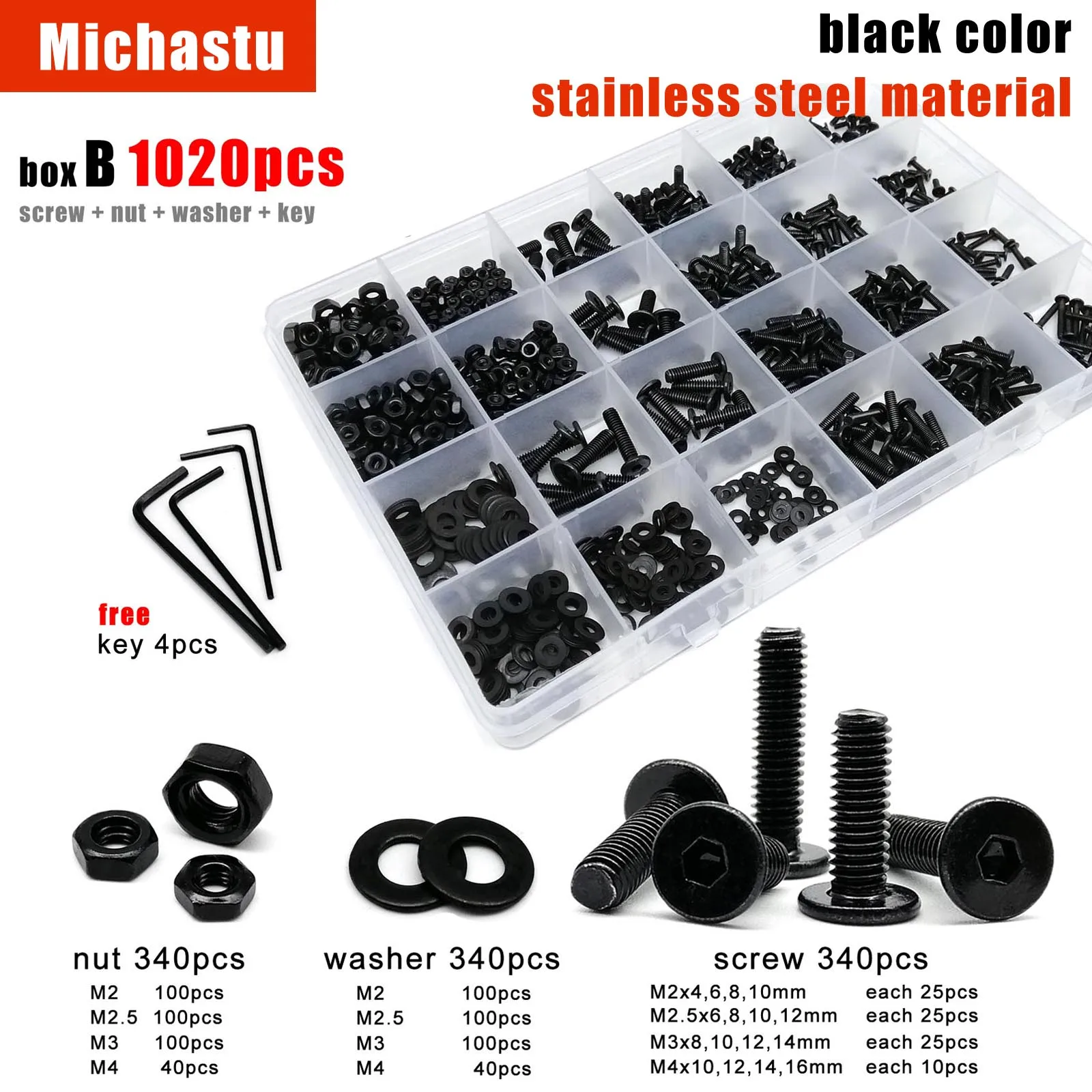 

285/1020 шт., Шестигранная головка из нержавеющей стали