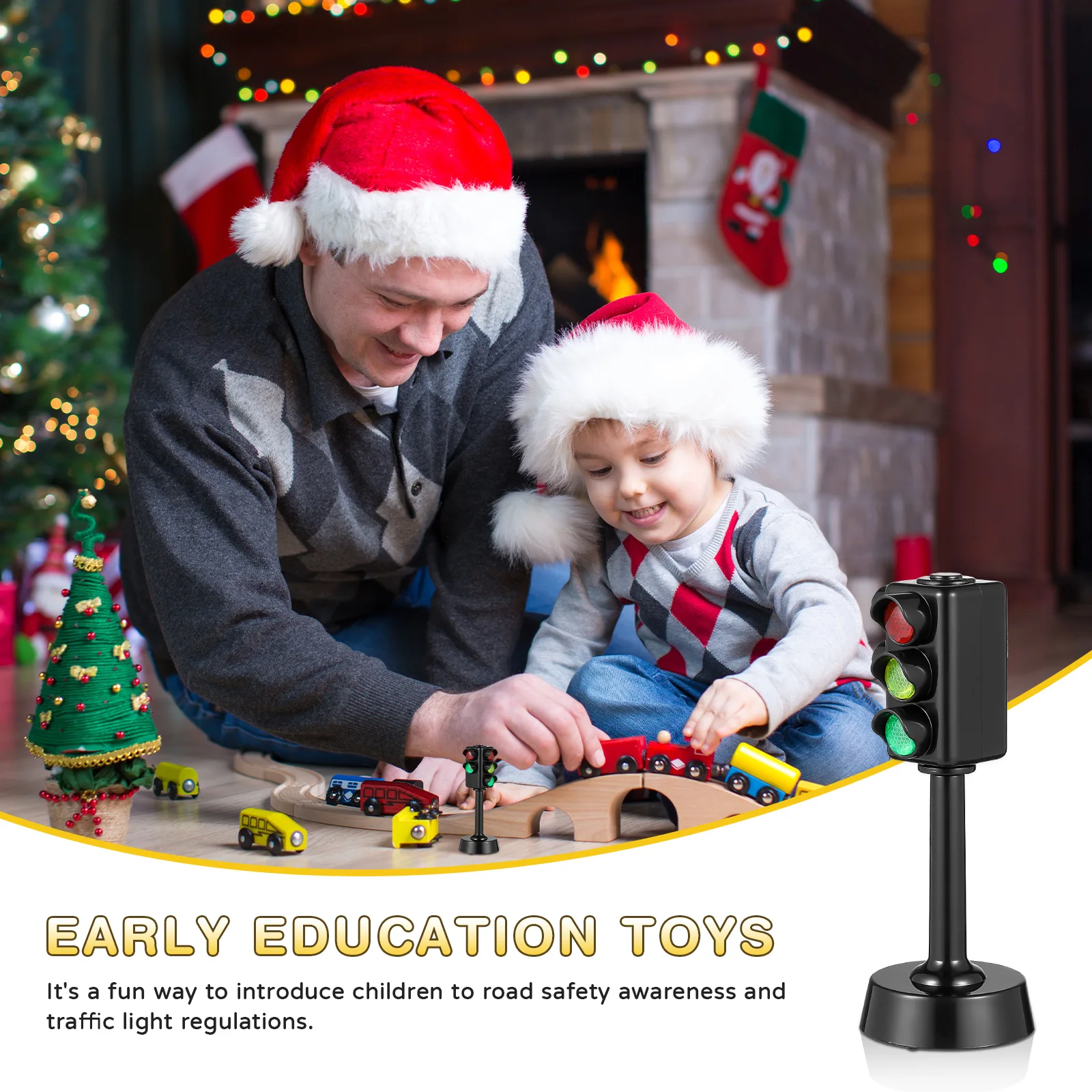 لعبة مصغرة لإشارة المرور 2 قطعة للأطفال LED وقف الضوء نموذج لغز لعبة الطاولة التعليمية للتعلم المبكر جديد