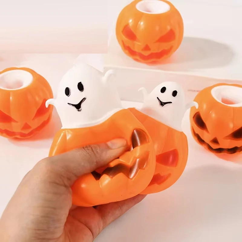 

HOT-Halloween Pumpkin Ghost Squeeze Toy Halloween Stress Relieving Toy