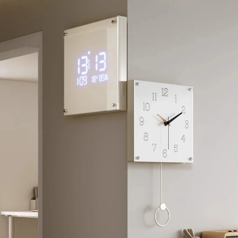 

Stylish Pendulum Wall Clocks Acrylic Digital Quartz Aesthetic Clock Silent Unique Clocks Wall Luxury Nordic Watches Home Decor