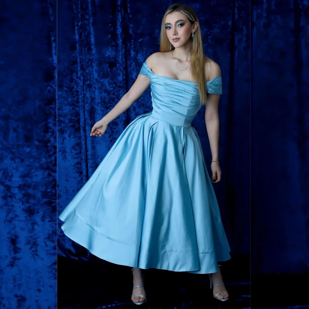 

Customized es Draped Pleat Quinceanera Ball Gown Off-the-shoulder Bespoke Occasion Midi Dresses