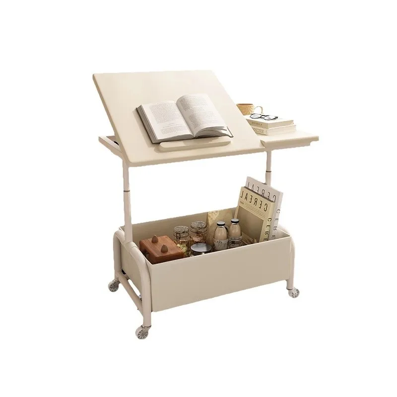 

Sofa side table removable living room trolley rack with wheels cream wind household simple small table
