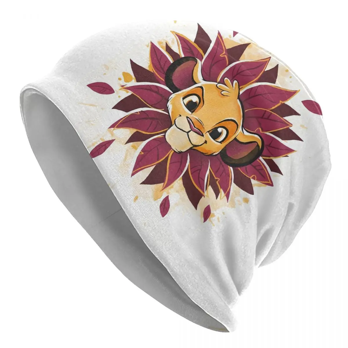 الأسد الملك سيمبا نمط Skullies Beanies قبعات للجنسين شتاء دافئ متماسكة قبعة المرأة موضة الكبار Kawaii الكرتون بونيه القبعات قبعة #1