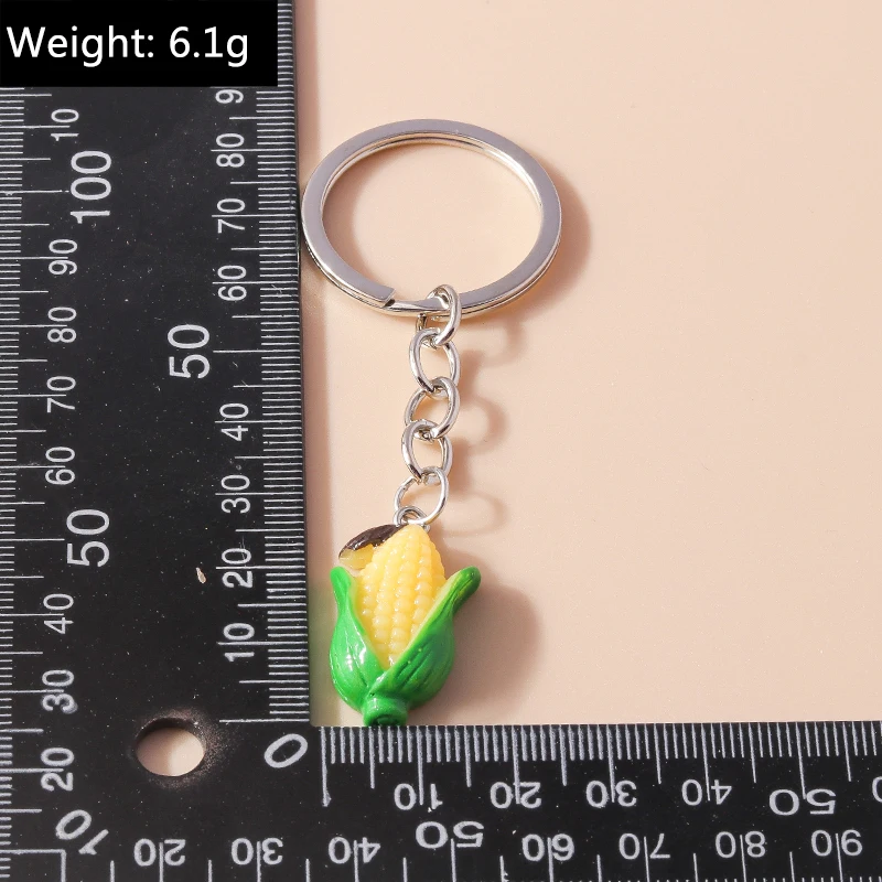 Niedliche Simulations-Gemüse-Schlüsselanhänger, Kunstharz, Lebensmittel, Mais, Charms, Schlüsselanhänger, Souvenir, Geschenke für Frauen, Männer, Autoschlüssel, Handtasche, Schlüsselanhänger – Detail 17