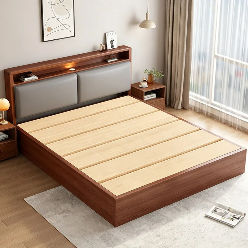 

Floor Wooden Bed Bedroom Children Modern Luxury Double Baby Design Sleeping Bed Princess Letto Matrimoniale Hotel Furniture