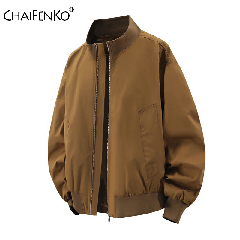 

Spring Autumn Stand Collar Men Tops New Simplicity Solid Comfort Ventilate Jacket Outdoors Casual Versatile Fashion Coat Men
