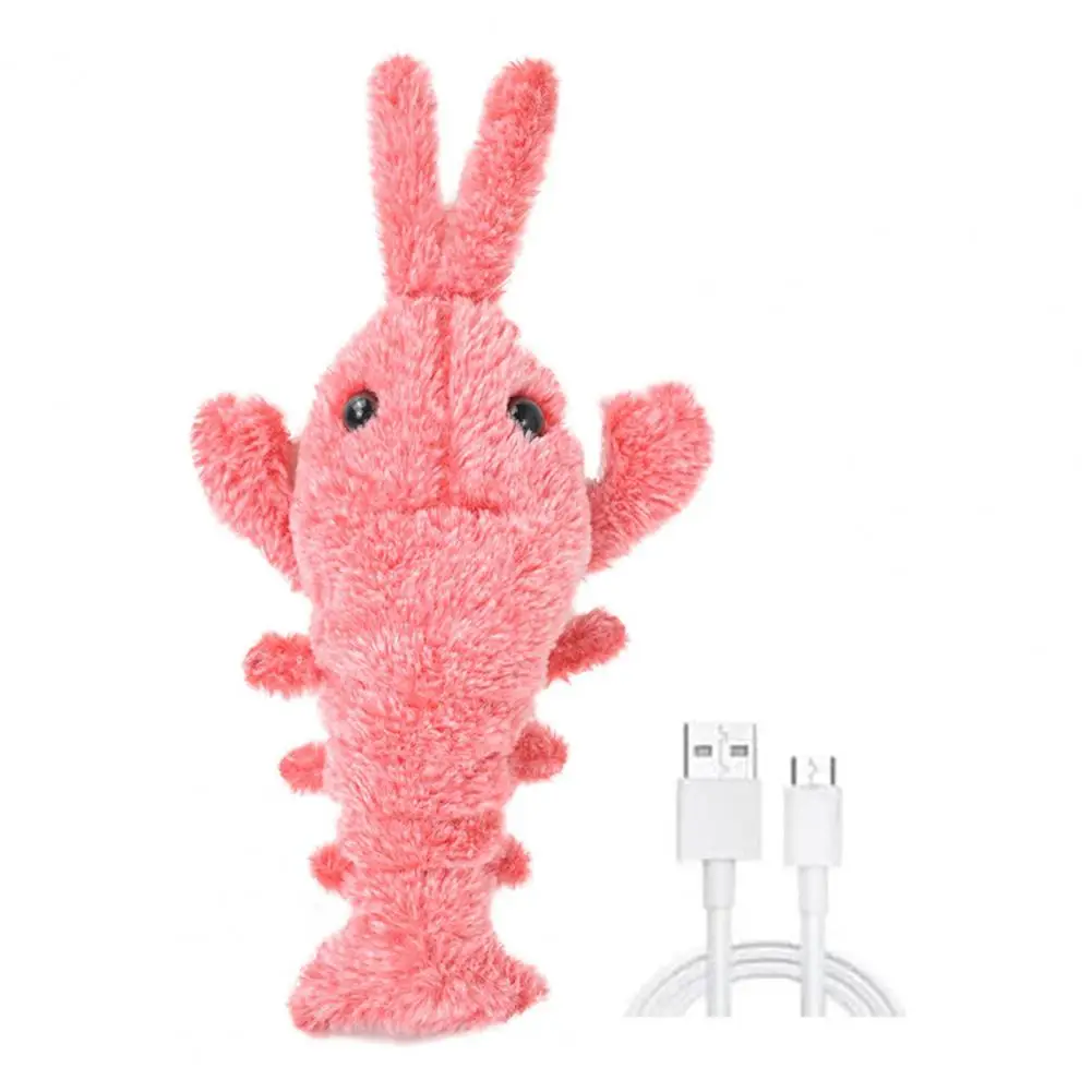 Rechargeable Electric Flopping Lobster Cat Toy, USB Vibration Modes, Realistic Wagging, Cat Toy, Catnip