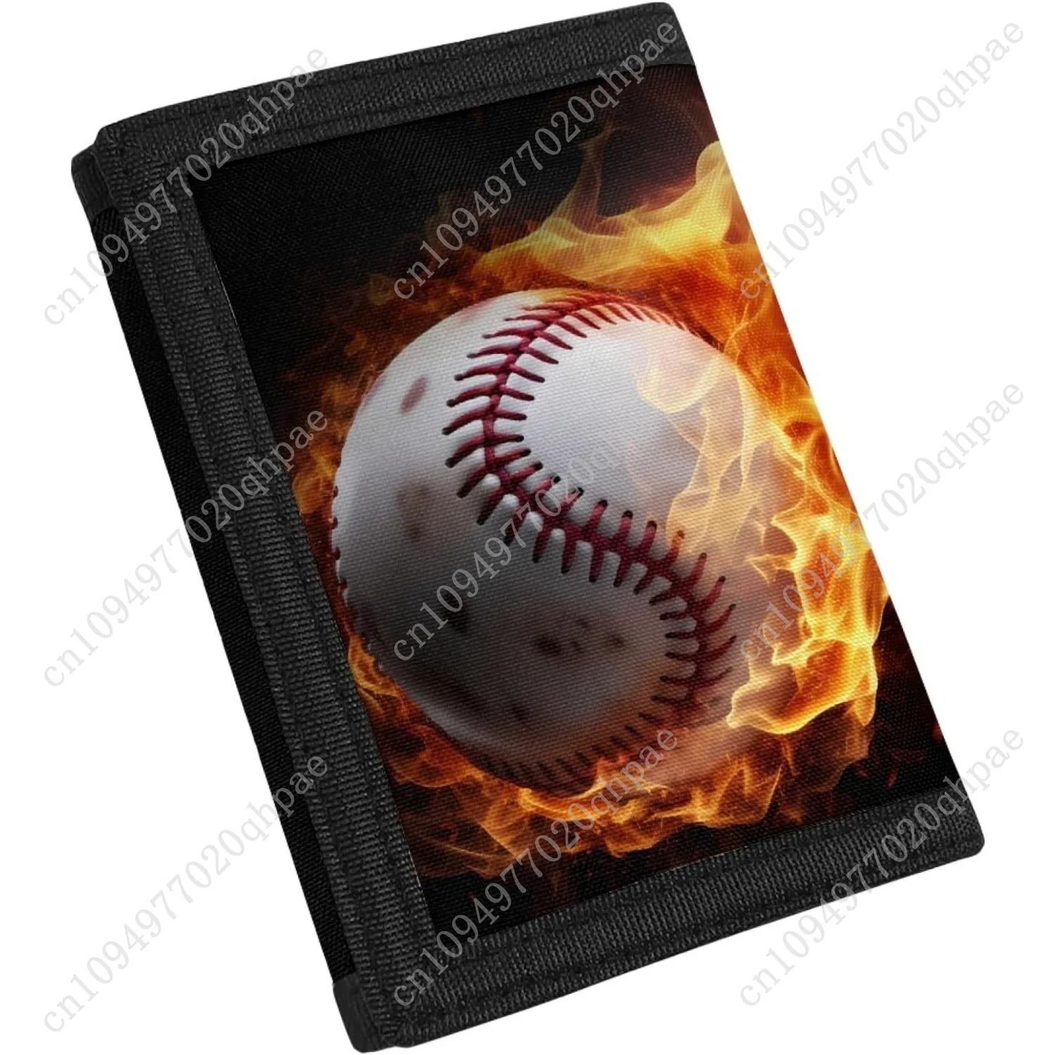 محفظة البيسبول ذات الاسم المخصص للأولاد محافظ ثلاثية الطي مخصصة رفيعة وحامل بطاقات متعدد سهل الحمل وجيوب للعملات المعدنية بسحاب