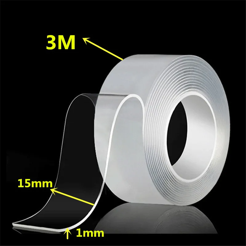 1M 2M 3M 5M Nano Tape Dubbelzijdig Tape Transparant Herbruikbaar Waterdicht Plakken Sterke Tapes Schoonmaakbare Keuken Badkamer Supplie