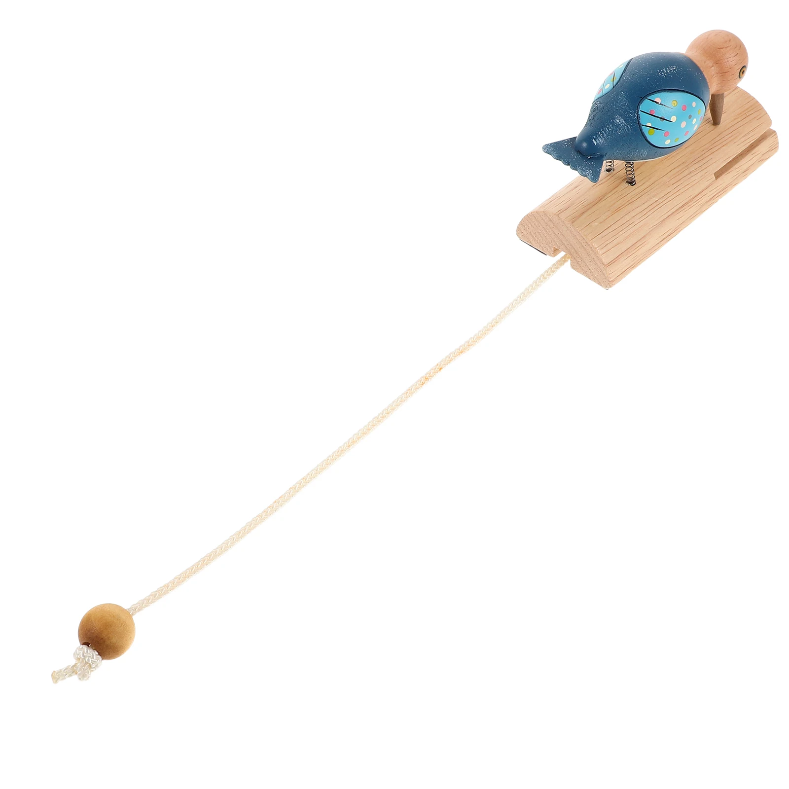 

Creative Woodpecker Doorbell Solid Front with Pull Rope Decorative Hanging Manual Home Entrance Wooden