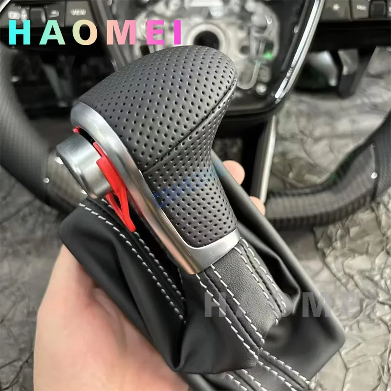 

Модернизированный автомобильный рычаг переключения передач из кожаного перфорированного материала для Audi A6 C6 A4 B8 A5 Q5 2009 2010 2011 2012 2013 2014 4G17139R