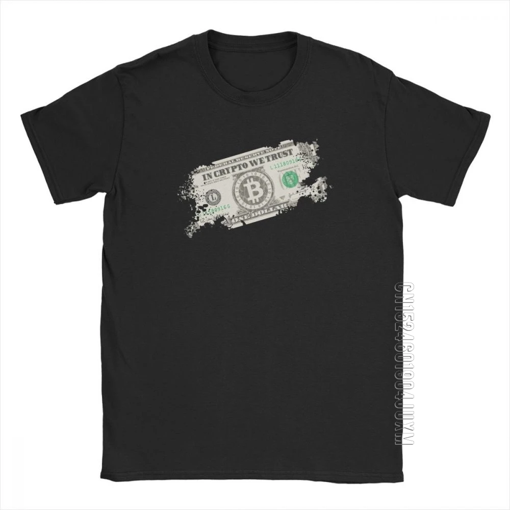 Man's T Shirt In Crypto We Trust Bitcoin US Dollars Hip Hop Designer Tee Shirt Clothing Purified Cotton Oversize T-Shirts