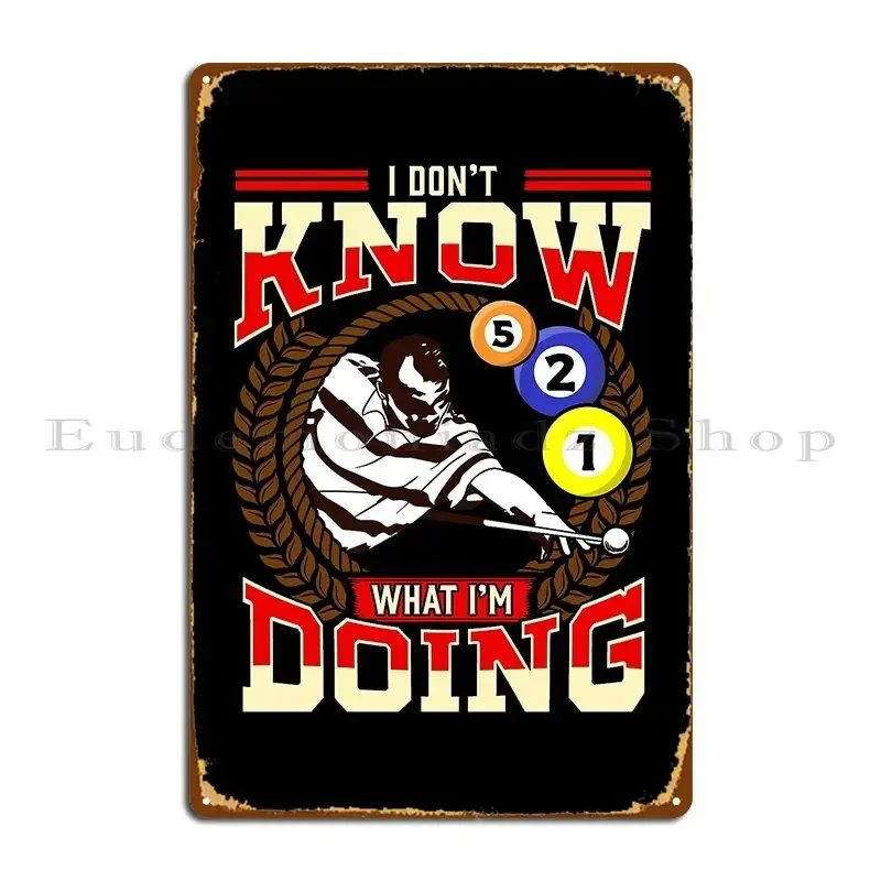 Pool Billiard Snooker Metal Sign Character Living Room Cave Plates Design Tin Sign Poster