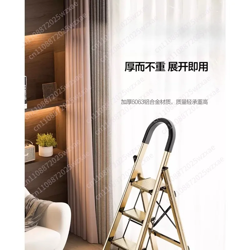Household folding ladder aluminum alloy herringbone ladder thickened indoor multi-functional telescopic four five and six stairs view 4