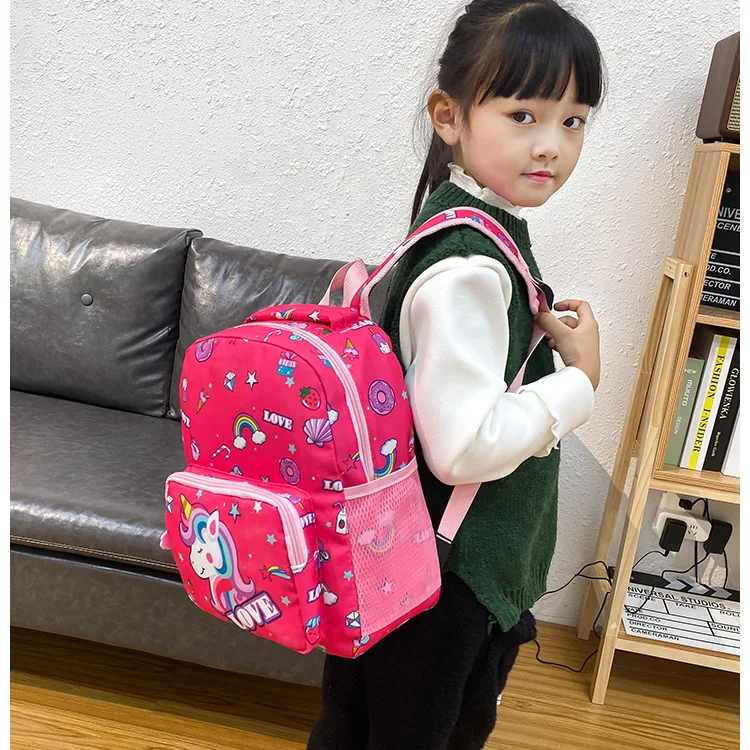 Unicórnio schoolbag crianças crianças mochila dupla ombro sacos de escola dos desenhos animados mochila à prova dwaterproof água moda mochilas