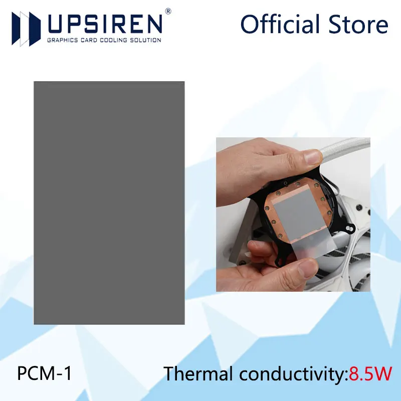 UPSIREN PCM-1 8.5W/mk Solid Silicone Grease Phase Change Silicone Pad For GPU CPU Laptop Cooling 80x80mm Thermal Silicone Pad