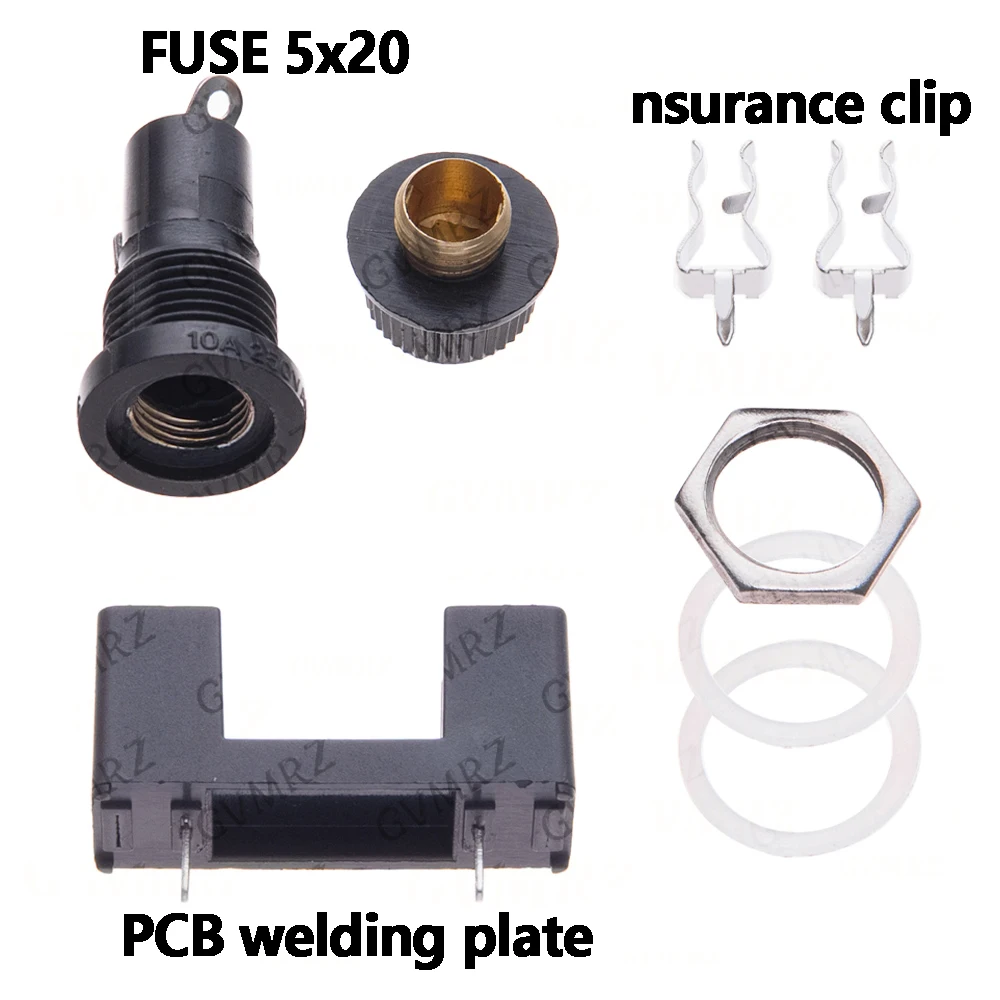 10PCS 5x20mm Fuse Holders 5X20 Insurance Tube Socket Fuse Holder For 5*20 Insurance Tube Socket Fuse