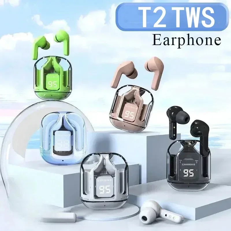 T2 Wireless Mini Earbuds LED Power Digital Display TWS Wireless Headset Stereo Sound Bluetooth Headphones 5.3 for Xiaomi Iphone