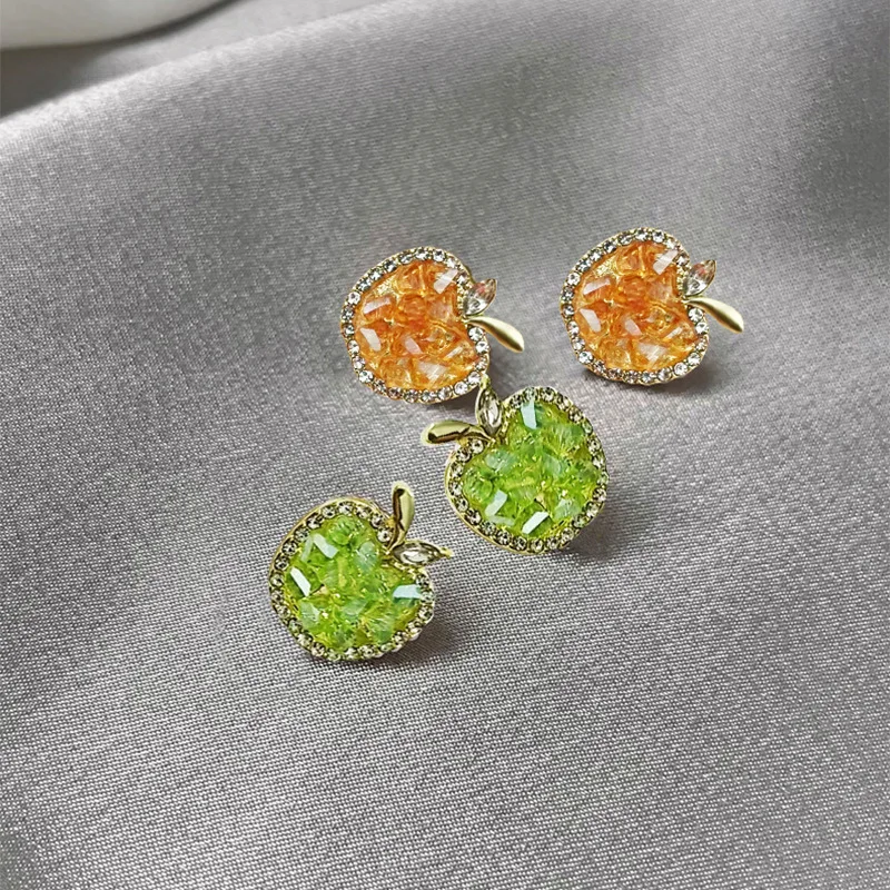 

Cute Female Green Zircon Stone Gold Color Flower Stud Earrings Lovely Bridal Wedding Jewelry For Women