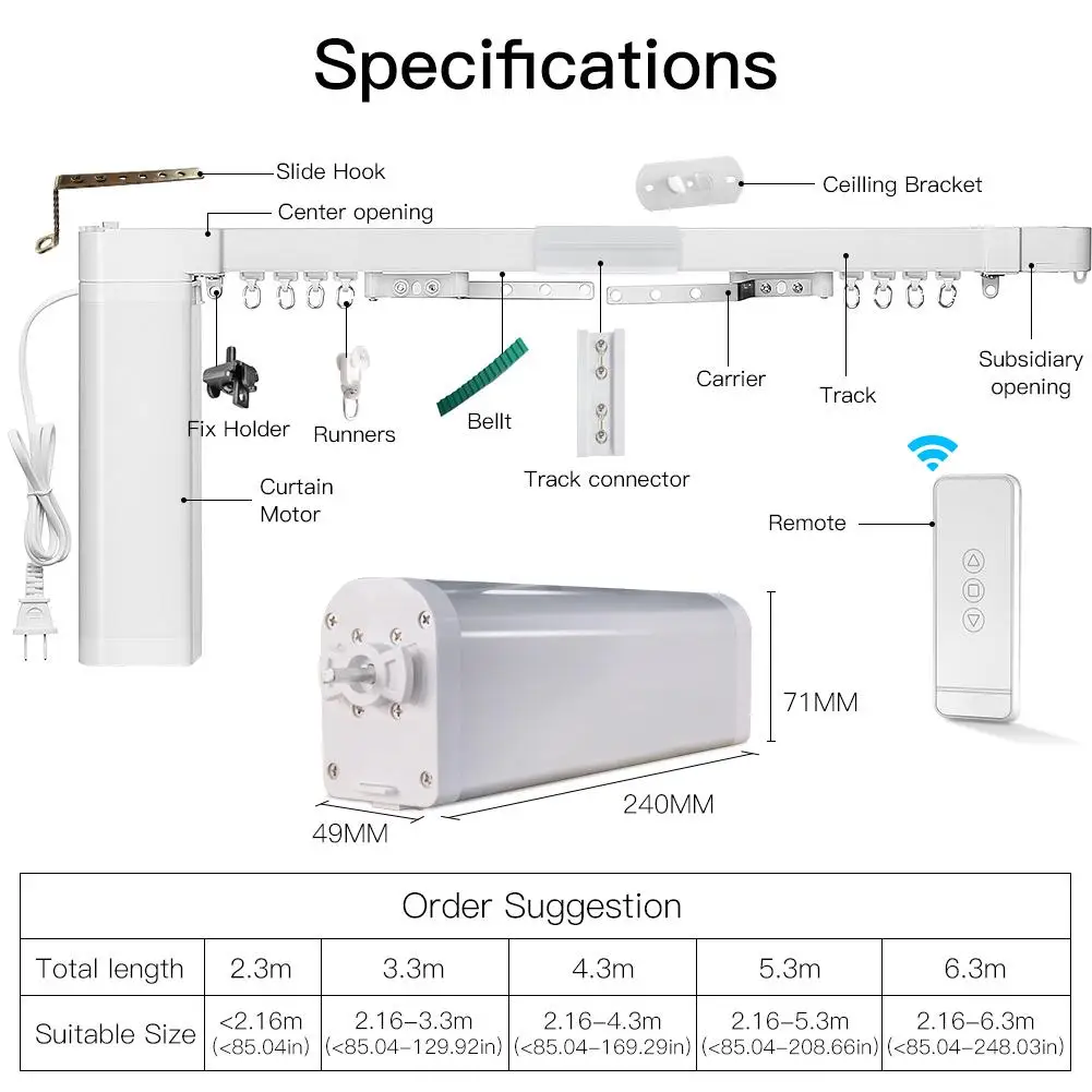Tuya Zigbee WiFi Electric Curtains Module Motorized Curtain With Remotes Auto Curtains Rail Alexa Support Smart Home Devices