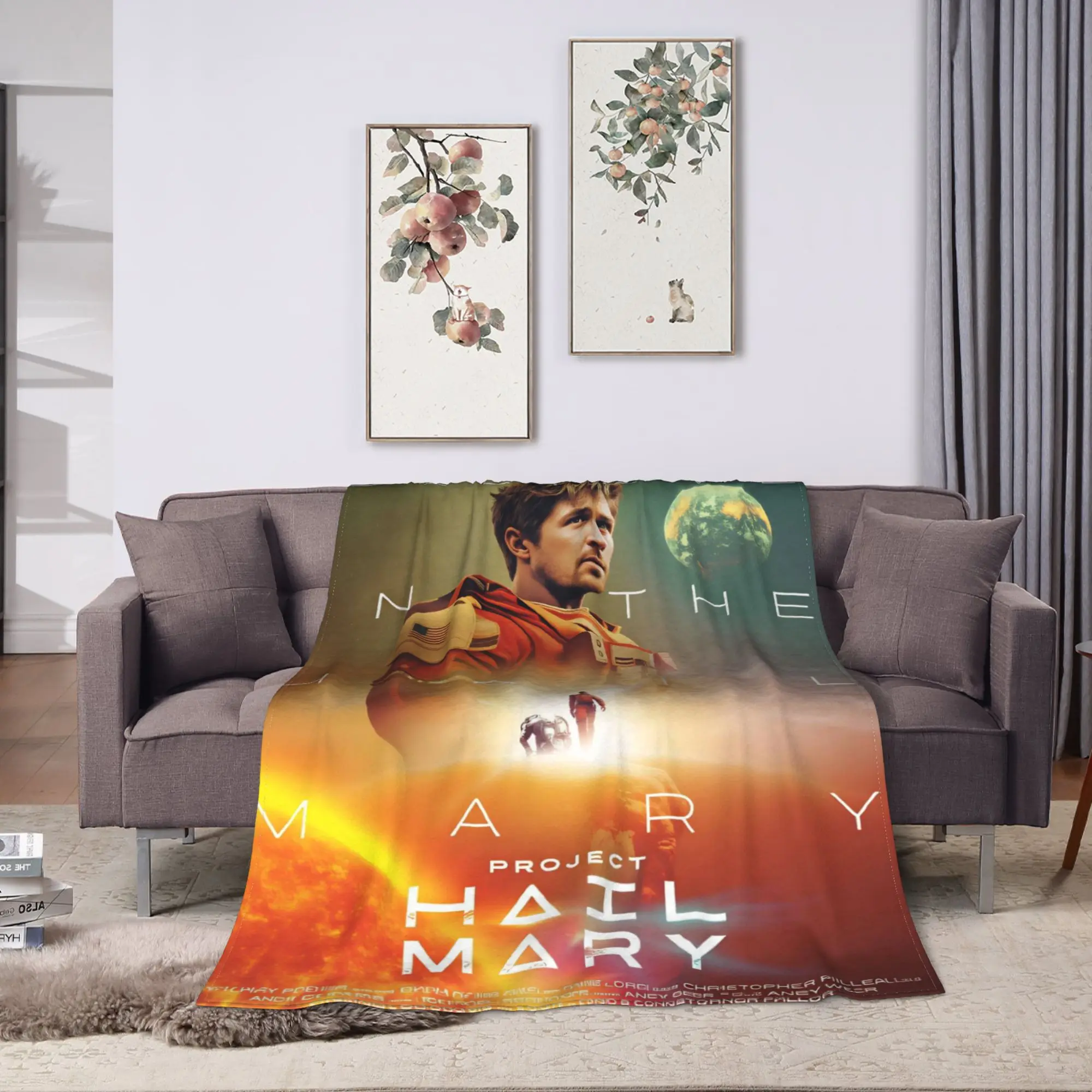 Project Hail Mary Poster Blanket Girls  Flannel Bedding Throws For Living Room Soft Comfy Custom Quality Bedspread Gift Idea