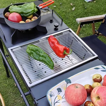 Lohascamping 야외 캠핑 바베큐 랙, 접이식 IGT 메쉬 트레이, 캠핑 바베큐 스토브, 탄소 그릴, 다기능 테이블,접이식 IGT 테이블, 경량 배낭 롤 테이블, 다기능 조절 가능 다리 책상, 데스크탑 버너, 바베큐 테이블,접이식테이블,캠핑테이블,화로대테이블,백패킹테이블 ,경량캠핑테이블,igt버너, 캠핑롤테이블,캠핑키친테이블,접이식캠핑테이블,igt가변다리 ,캠핑버너테이블,멀티펑션