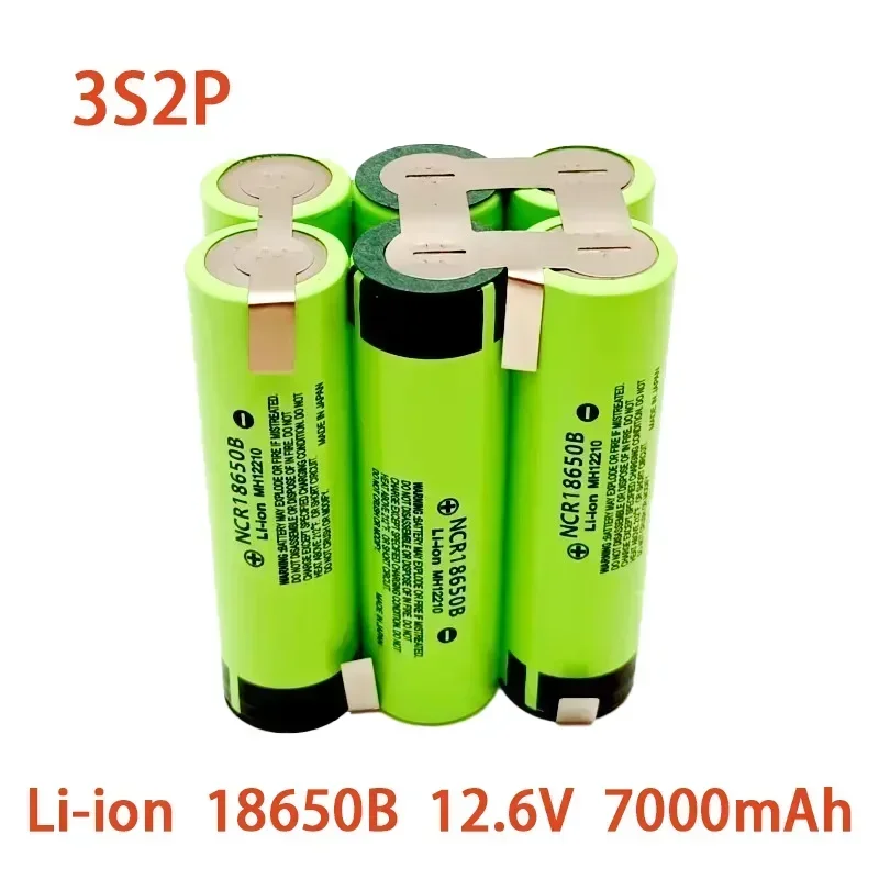 100% New NCR 18650B 3S1P-5S2P 16.8V 21V 18650 Battery Pack 3500mAh Discharge Current for Electric Screwdriver, Drill