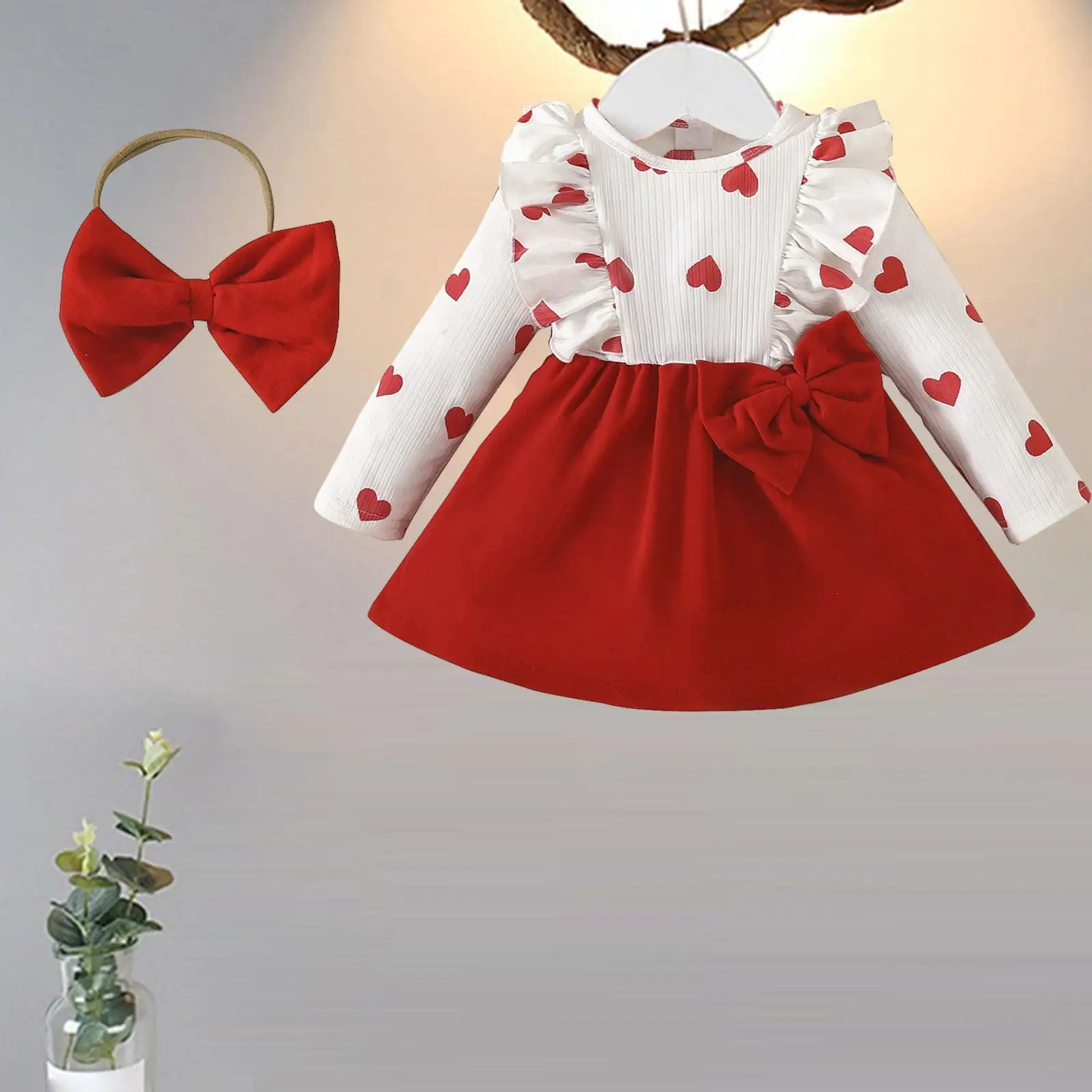 

Baby Girl Christmas Dress Kid Clothing with Headwear Outfits Xmas Costume for Dress up New Year Birthday Holiday Role Play
