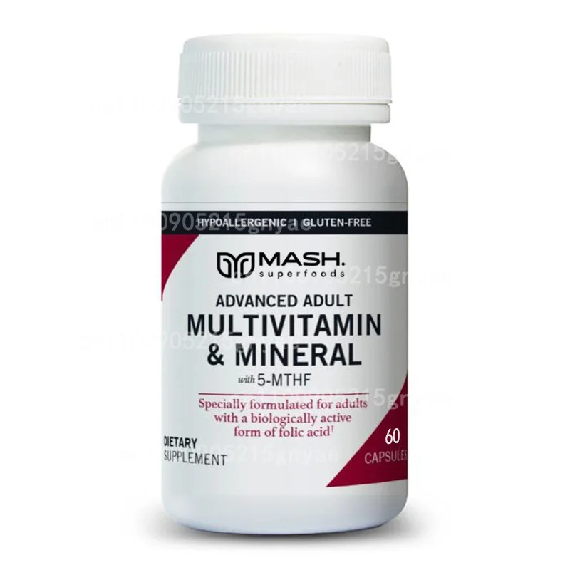 Whole Food Multivitamins for Adults & Elderly - 60 Capsules, Twice Daily with Vitamin A, C, D3 for Overall Health Support