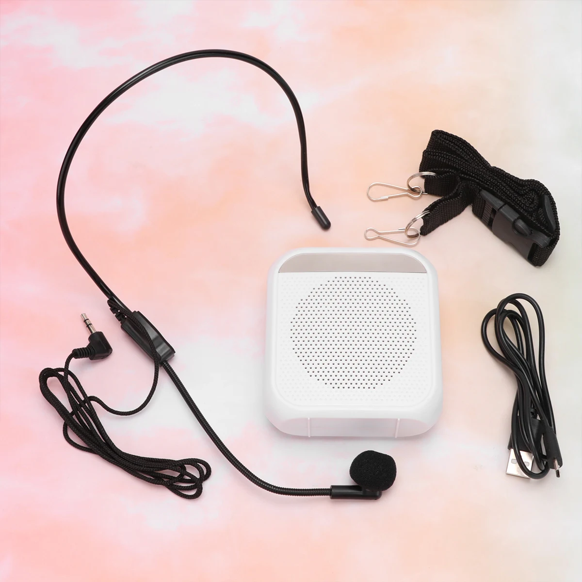 

Megaphone Headset Voice Loudspeaker Amplifier Portable Sound Rechargeable 2200mAh 10 Days Adjustable Microphone Belt Clip Waist