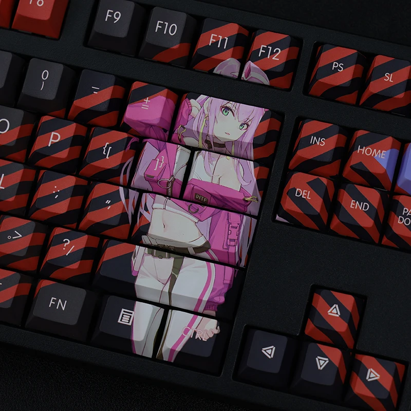 DARLING in the FRANXX 02 PBT keycap black red two-dimensional house man wife girl 108 keys Anime Lifan personality DIY