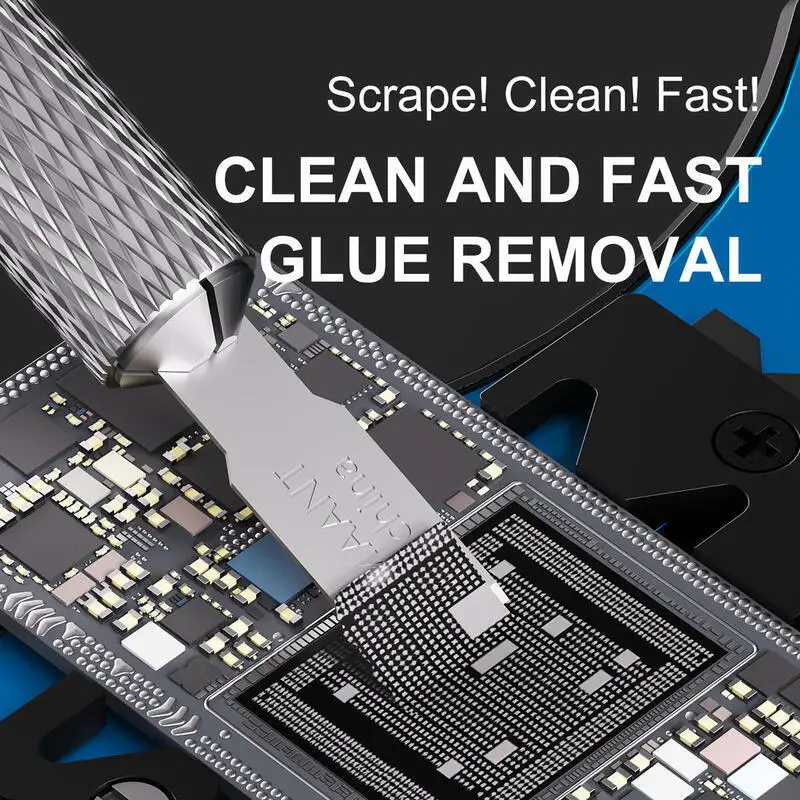 MaAnt 4T ブレード帯電防止 PCB スクレーパー M077 滑り止めハンドルキット付き 敏感な回路基板用の非損傷性接着剤除去