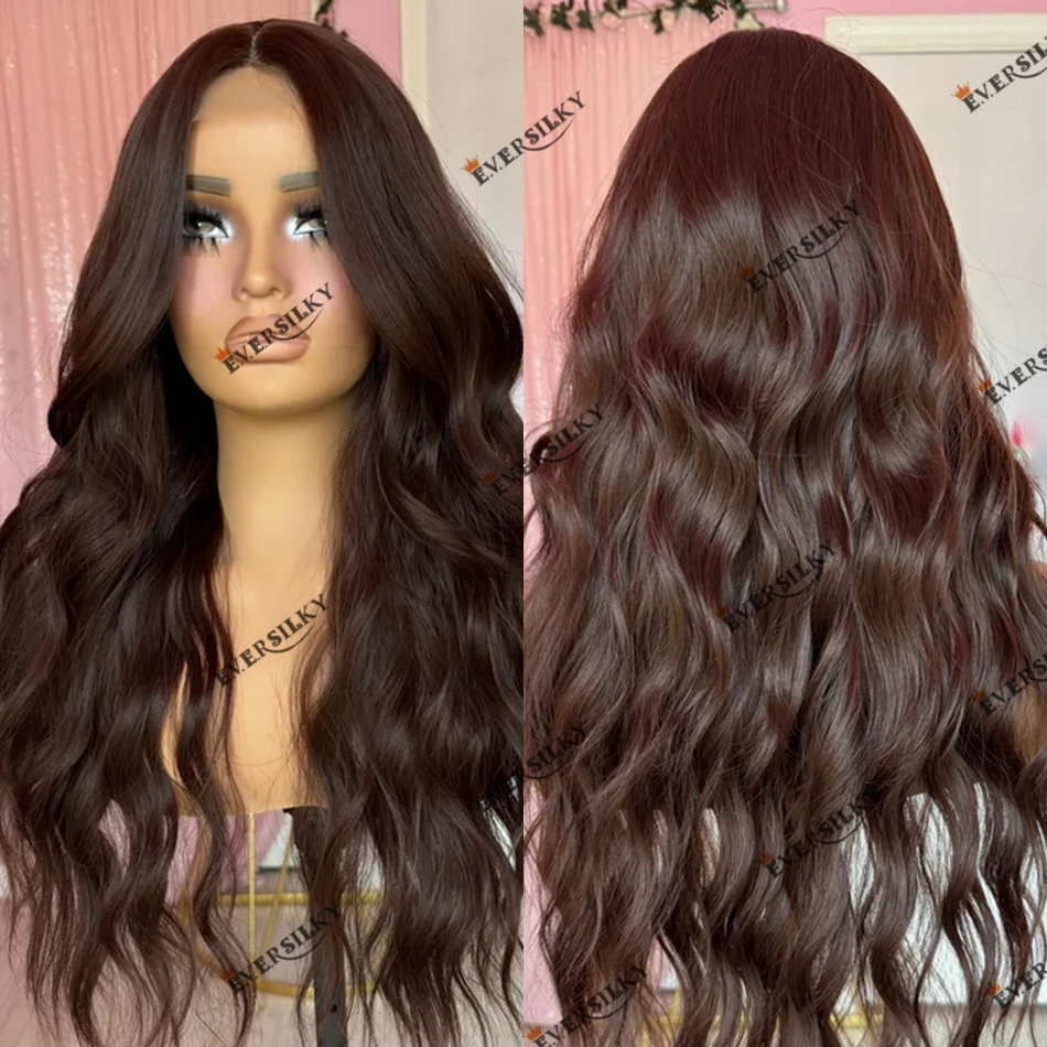 

Chocolate Brown Body Wave 100% Human Hair Lace Front Wigs Black Women 5x5 HD Lace Closure Glueless Wig Remy Indian Hair Wig