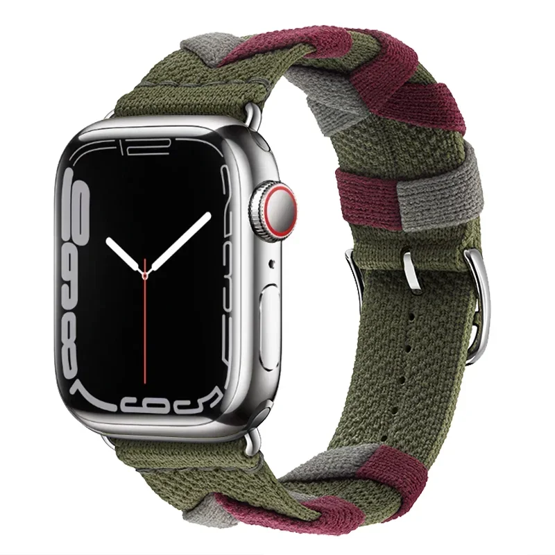 Original Nylon Strap for Apple Watch Band 49mm 45mm 44mm 42mm 40 38mm Webbing Loop Bracelet for IWatch 9 8 7 6 5 4 3 SE Ultra 2