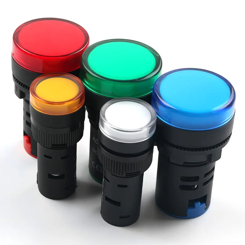 Wholesale AD16-22DS LED Blue Plastic 22mm Waterproof Pilot Lamp 220V IP65 Control Panel Indicator Light