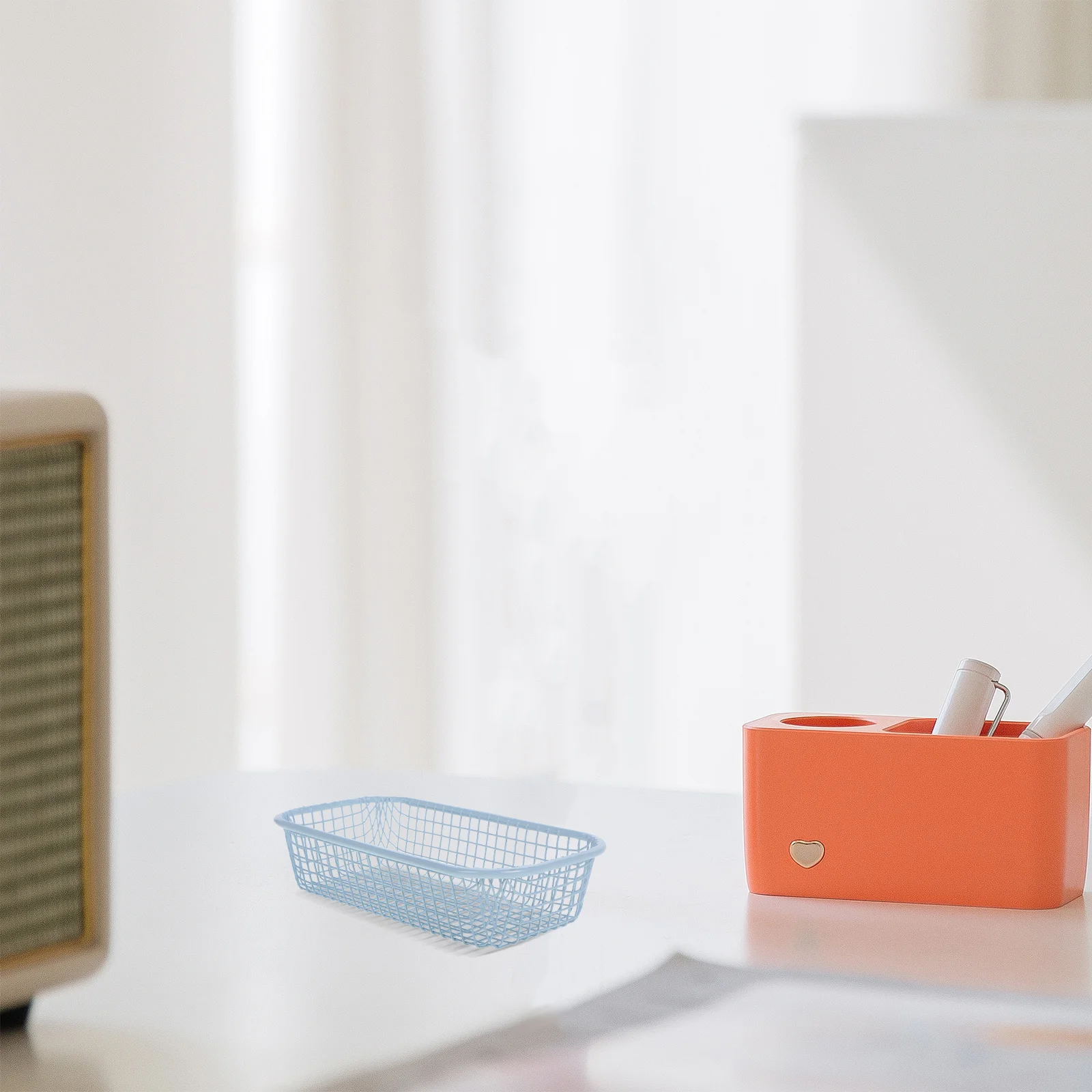 

Iron Wire Storage Basket Compact Mesh Organizer For Kitchen Utensils Silverware Chopsticks Forks Countertop Desktop Pantry Shelf