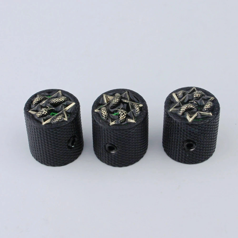 Potentiometer-Bedienknöpfe für E-Gitarre, Bass, Messing, Serpentinen-Stil – Detail 3