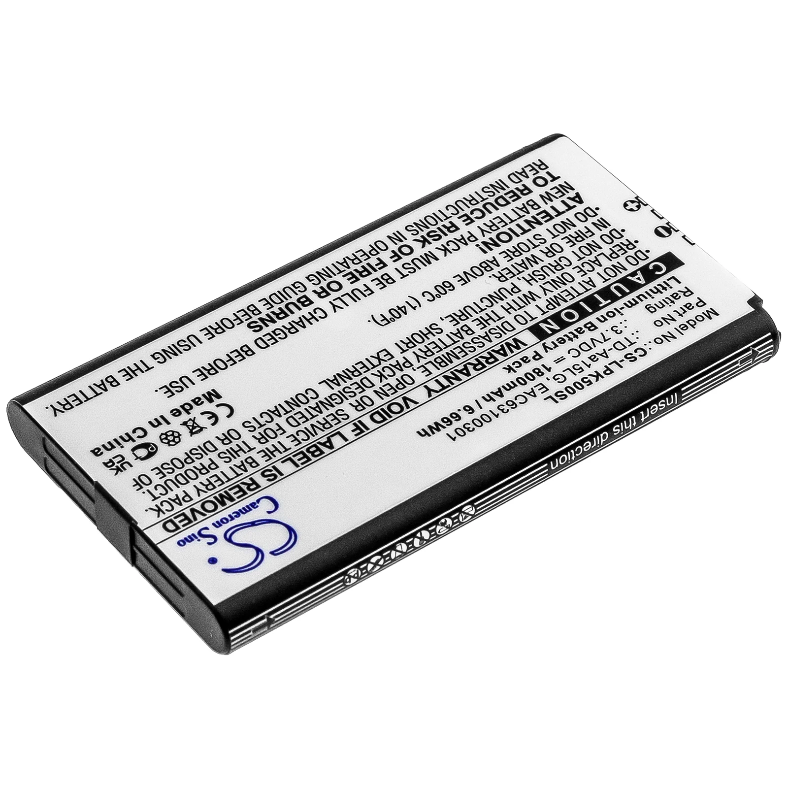 

CS 1800mAh Battery For LG EAC63100301 TD-Aa15LG Music Flow P5 Music Flow P5 Strap NP5558MC NP5550B NP5550WL NP5550BR