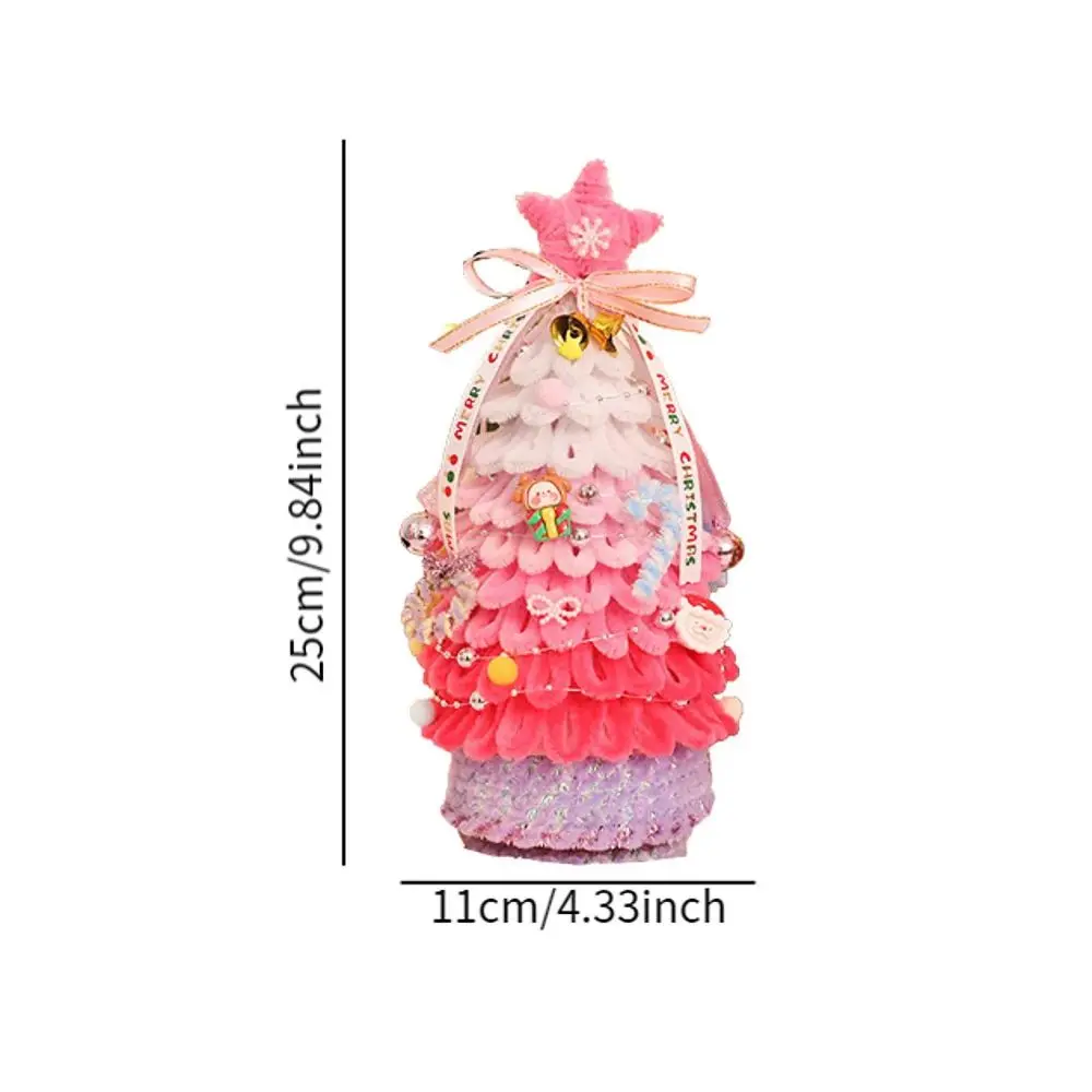 Ręcznie robiony zestaw świątecznych środków do czyszczenia rur Craft Twisting Christmas Tree Chenille Stems Cartoon Plush Christmas Tree DIY Twist Stick