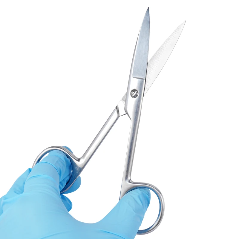 10cm Dental Surgical Scissors Stainless Straight/Curved Pet Fishing Forceps Medical Tools