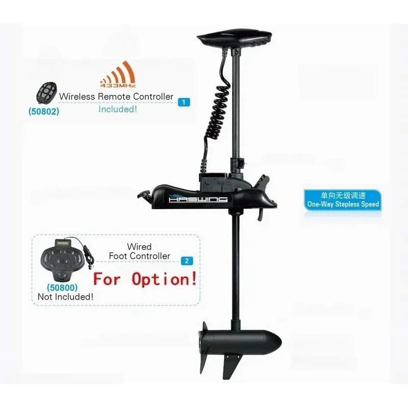 50718D-149_B Haswing Cayman-B 80 Lbs Remote Control Bow Mount Electric Trolling Motor