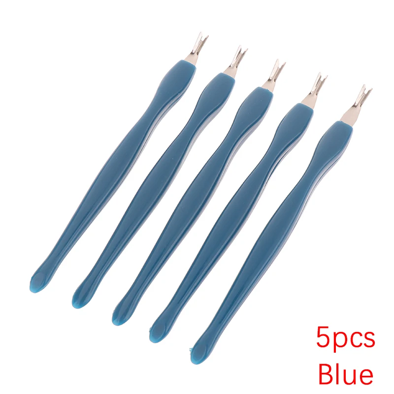 5PCS Nail Cuticle Pusher Stainless Steel Nail Cuticle Remover Tools For Nail Dead Skin Fork Nipper Pusher Manicure Trimmer