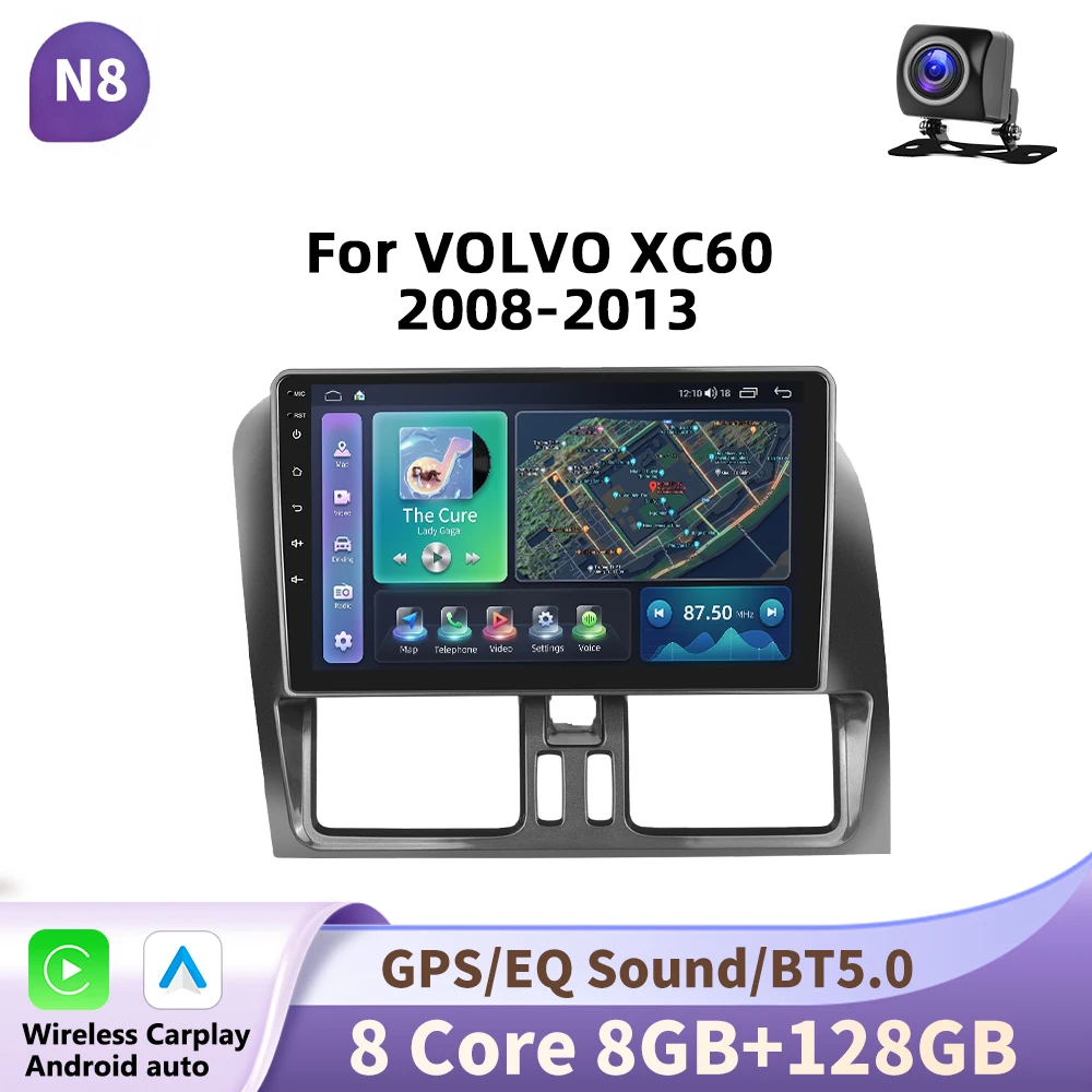 Podofo 2 Din Draadloze Carplay Android Autoradio Multimidia Video Speler Voor VOLVO XC60 2008-2013 GPS Navigatie 2din Auto stereo
