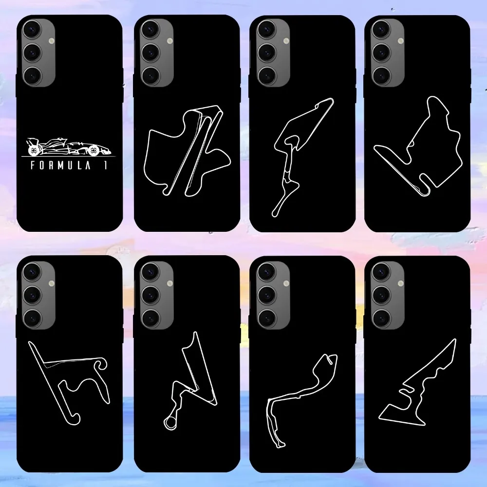 F1 Race Track Prints Phone Case For Samsung Galaxy S21 S22 S23 S30 Note 10 20  Plus Lite FE ULTRA Shell